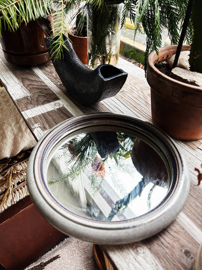 Vintage Stoneware Framed Mirror