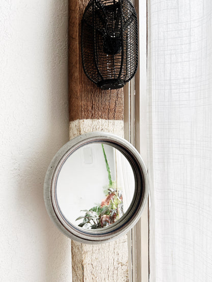 Vintage Stoneware Framed Mirror