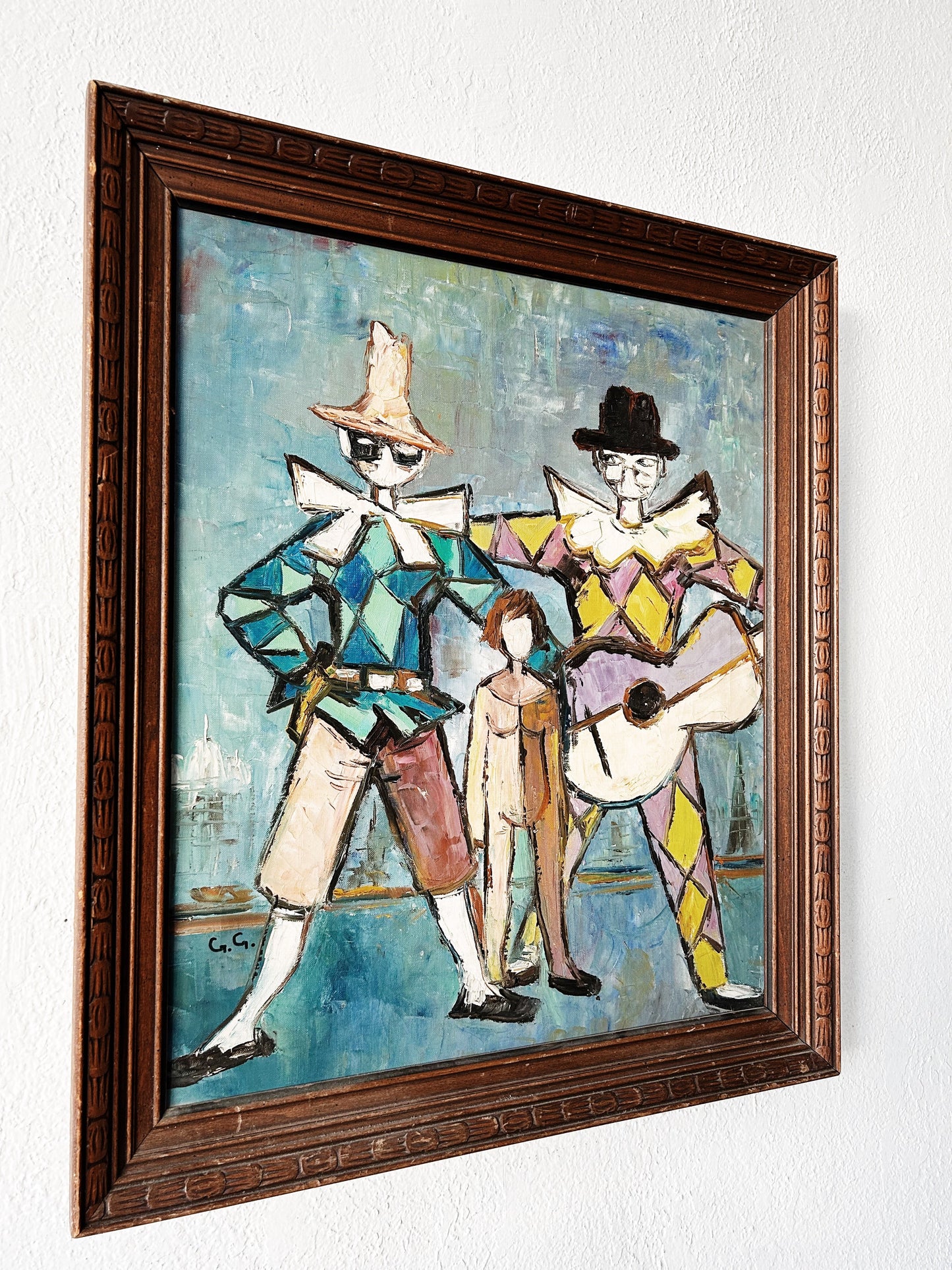 Mid Century Framed Oil Painting