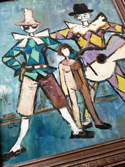 Mid Century Framed Oil Painting