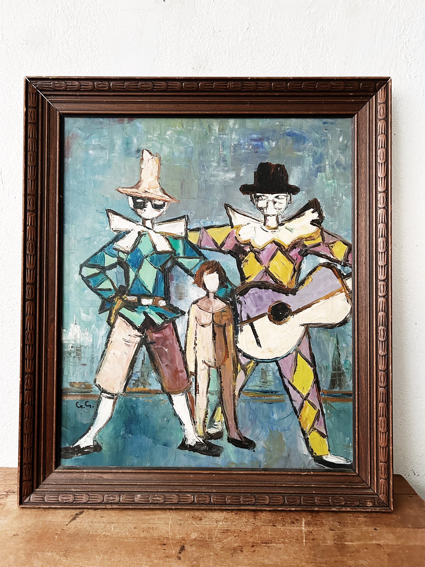 Mid Century Framed Oil Painting
