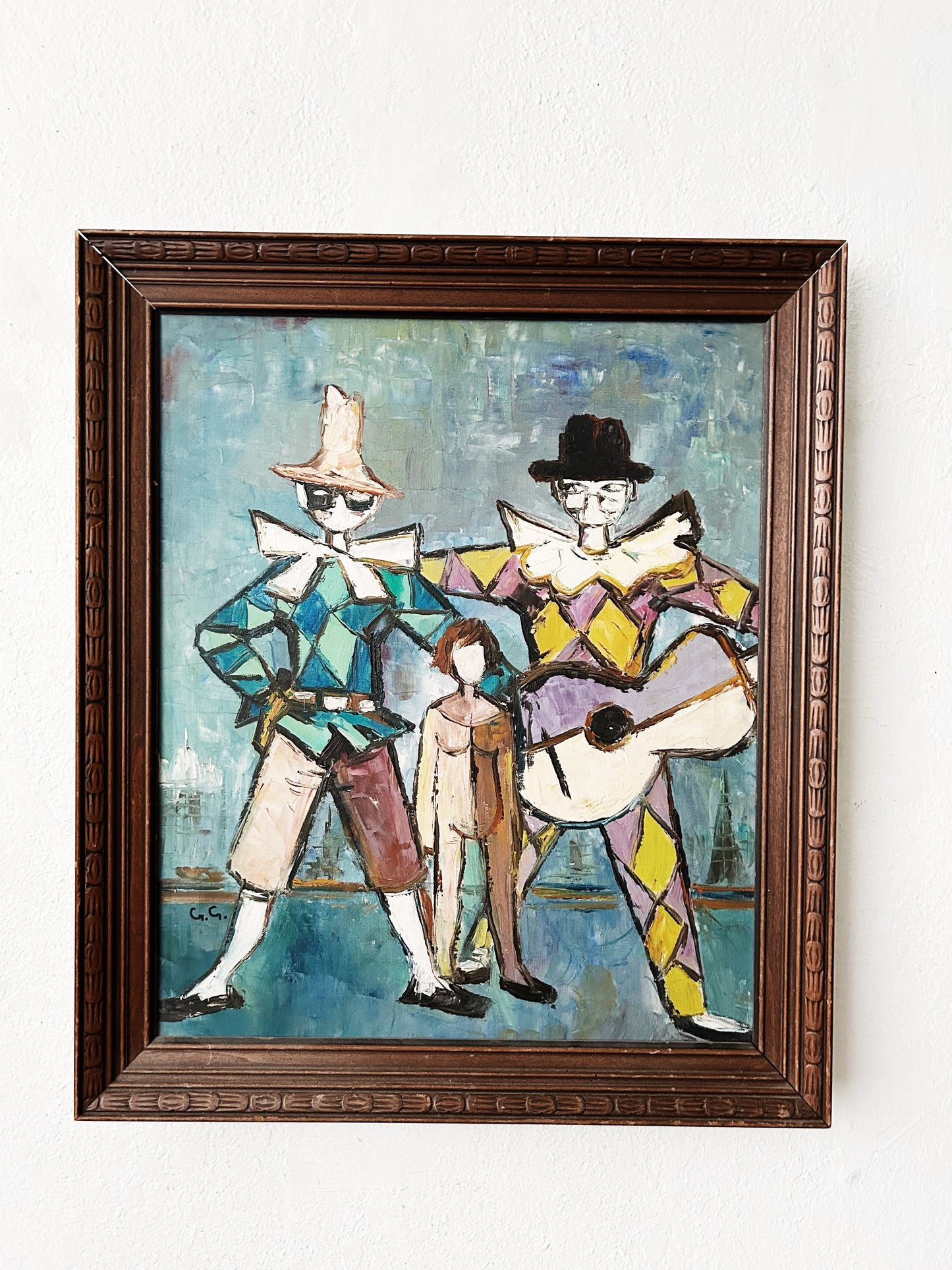 Mid Century Framed Oil Painting