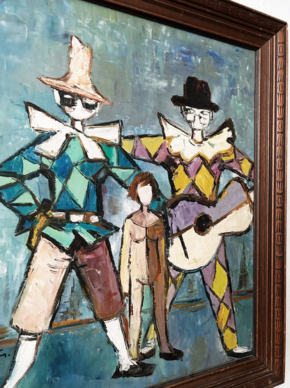 Mid Century Framed Oil Painting