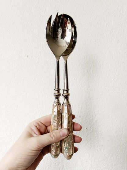Abalone Inlay Stainless Steel Servers