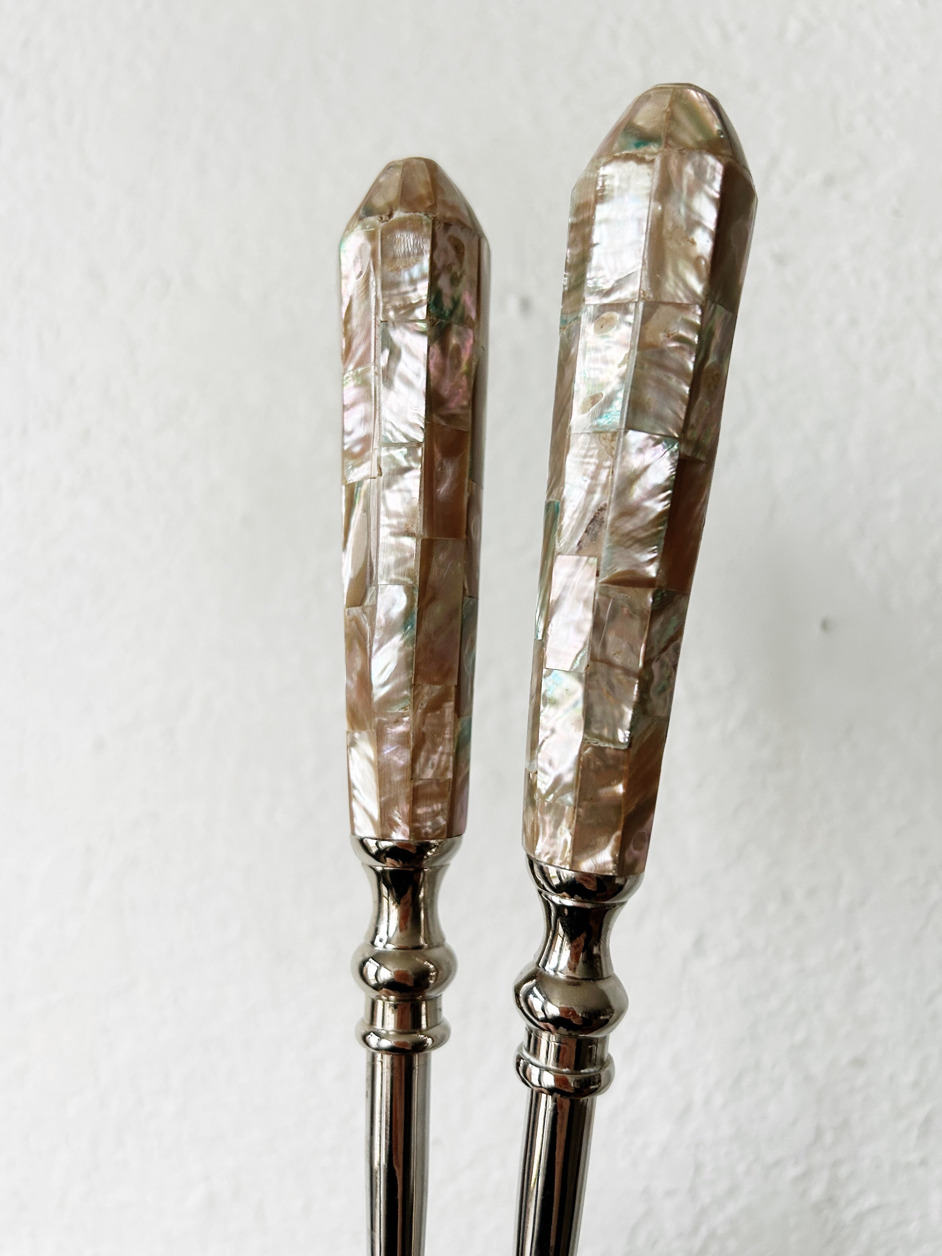 Abalone Inlay Stainless Steel Servers