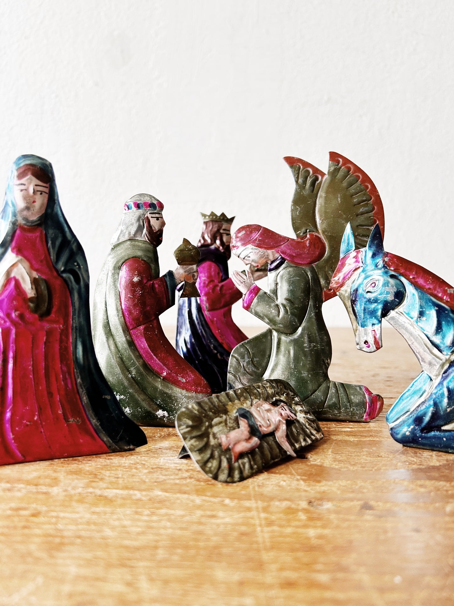 Vintage Mexican Tin Nativity