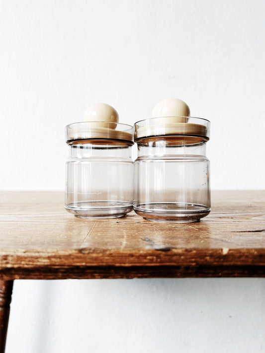 1970’s Small Acrylic Storage Jar Pair