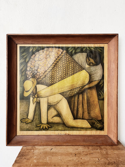 Large Original Diego Rivera Framed Lithogravure
