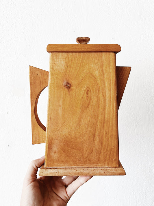 Handmade Vtg Wood Canister Box