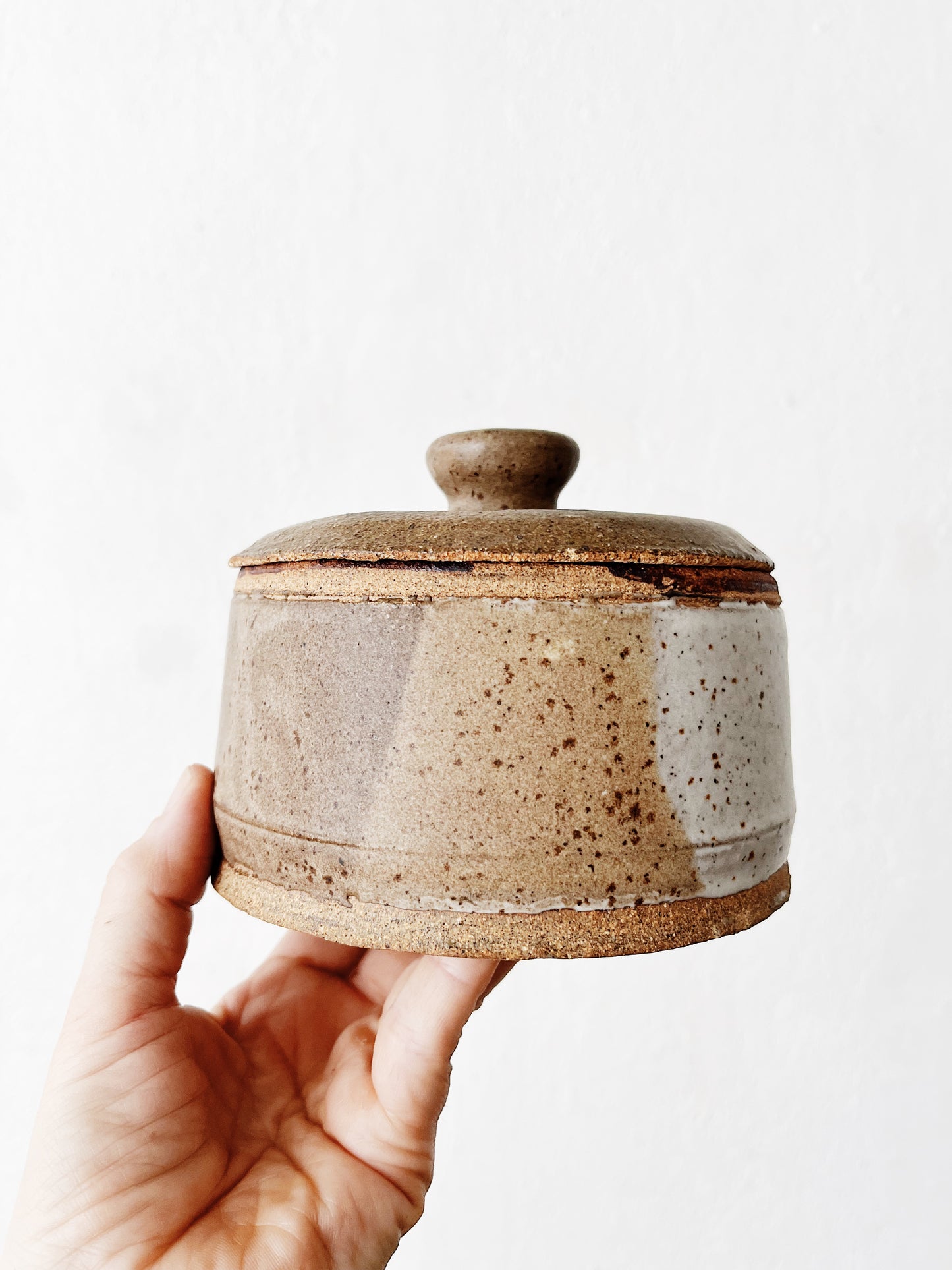 Vintage Lidded Stoneware Vessel