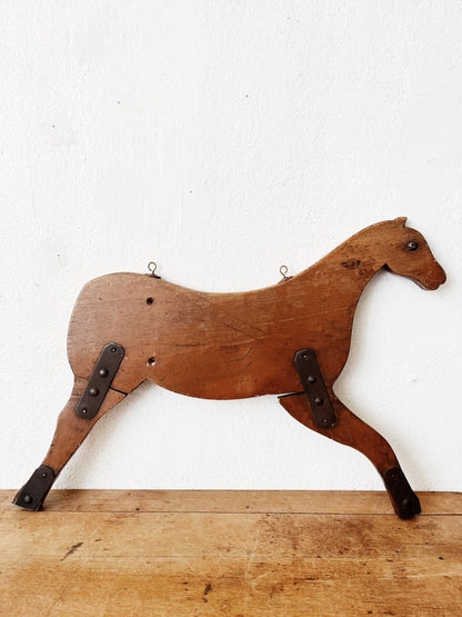 Vintage Folk Wood Horse