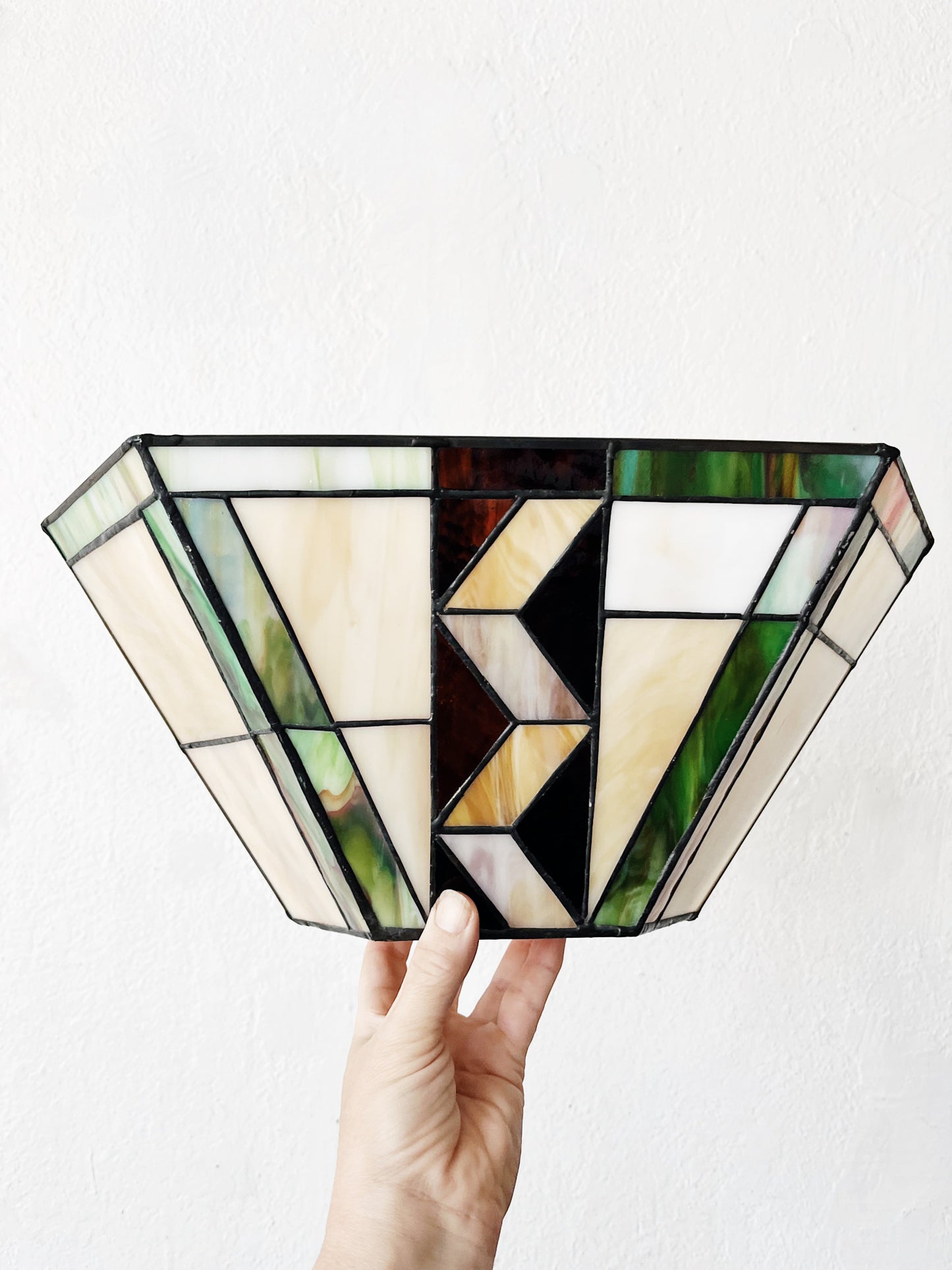 Vintage Stained Glass Electrified Sconce