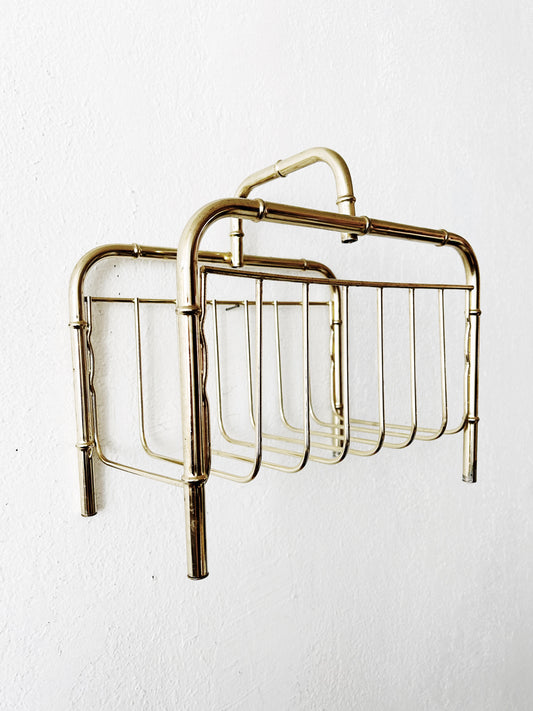 Vtg Gold Tone Caddy/ Mag Rack