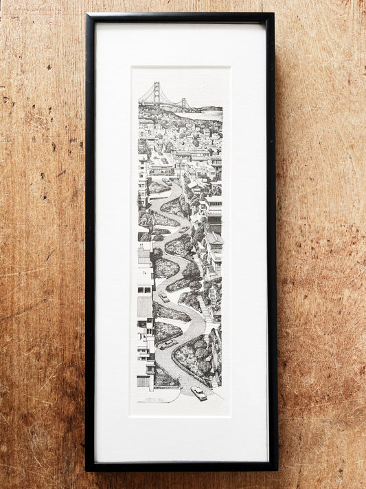 Lombard Street Lithograph by Martin Tang