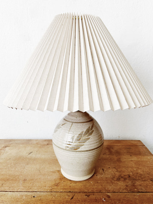 Vintage Pottery Lamp with Shade