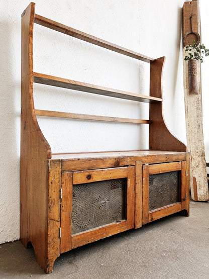 Antique Pie Safe Hutch Top