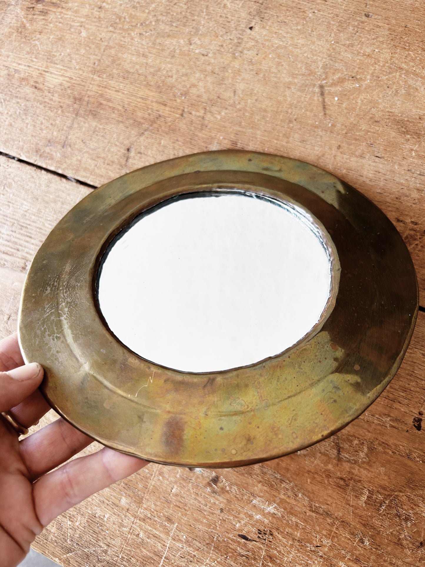 Vintage Liquid Brass Mirror