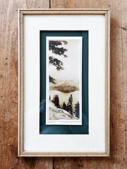 Antique Framed Crater Lake Film Photograph