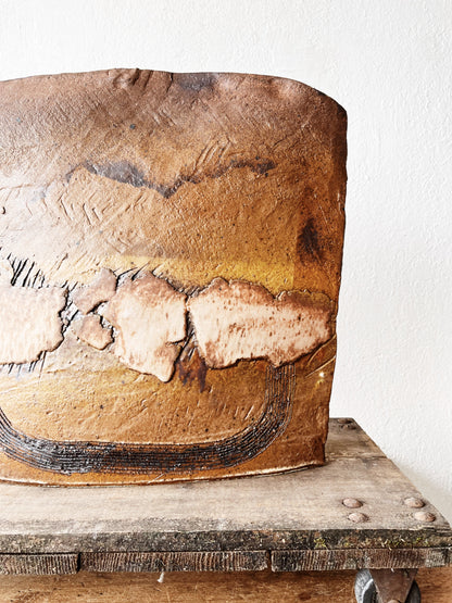 Vintage Slab Built Ceramic Sculpture