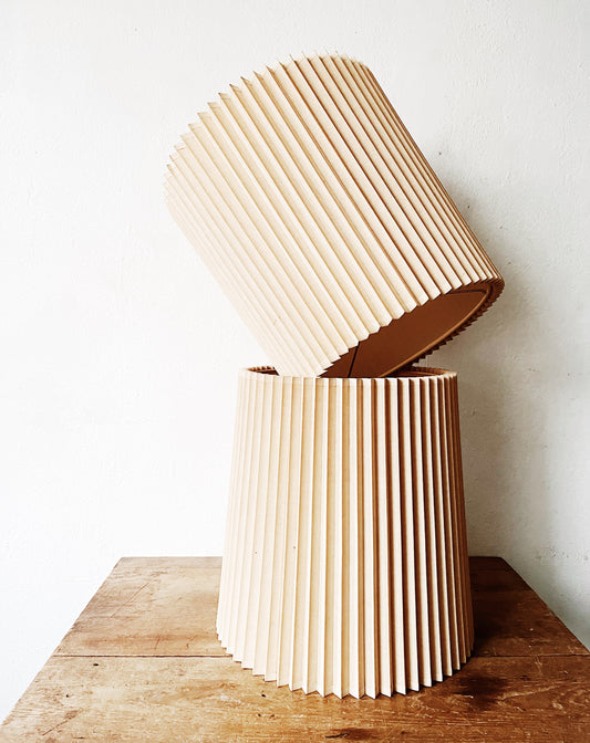 Large Mid Century Stiffel Pleated Drum Shade