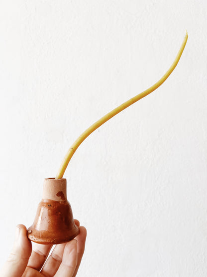 Handmade Terracotta Candle Holders with Candles
