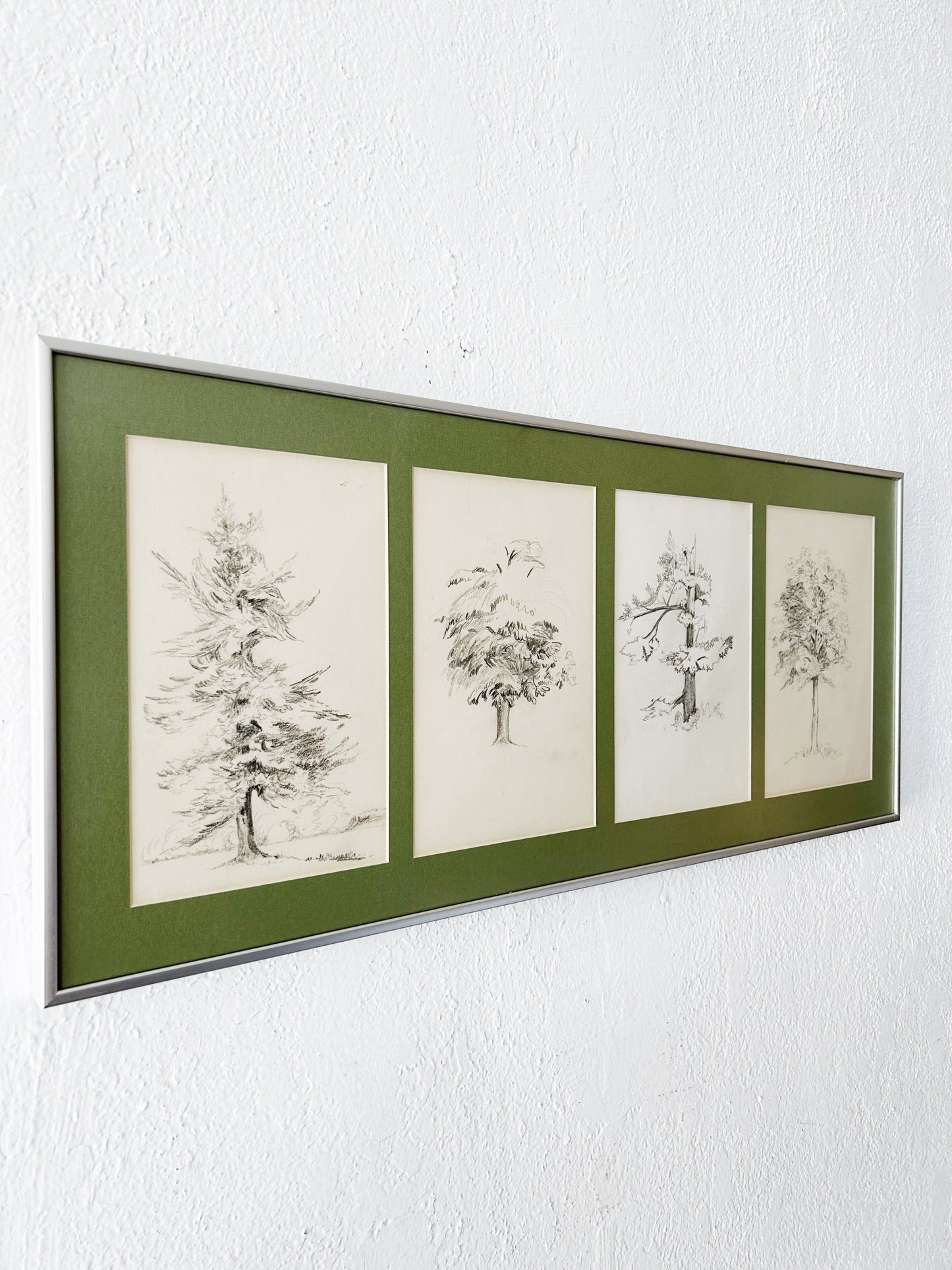 Vintage Original Framed Tree Study
