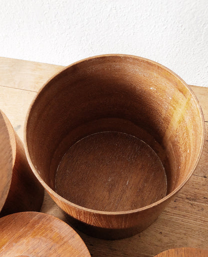 Mid Century Wood Canister Set