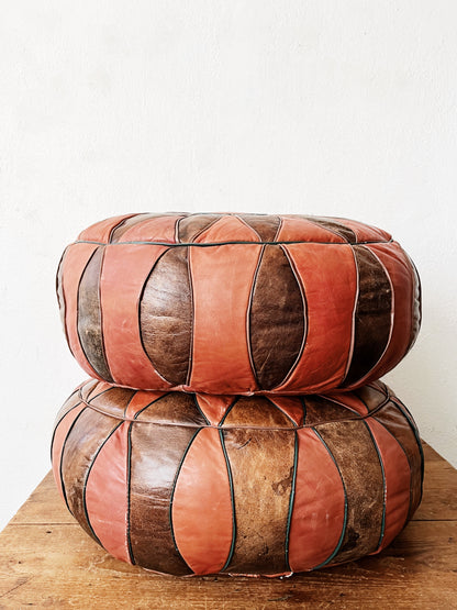 Vintage Leather Pouf