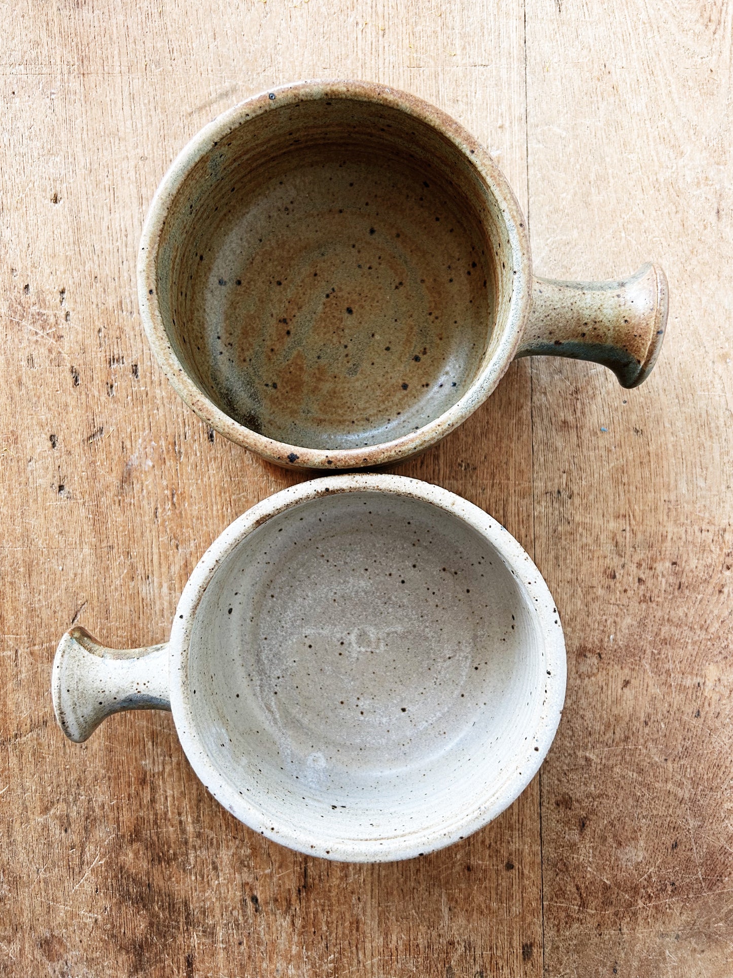 Vintage Stoneware Handled Bowls