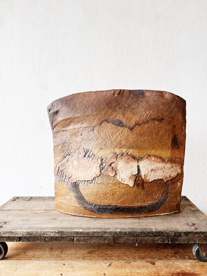 Vintage Slab Built Ceramic Sculpture