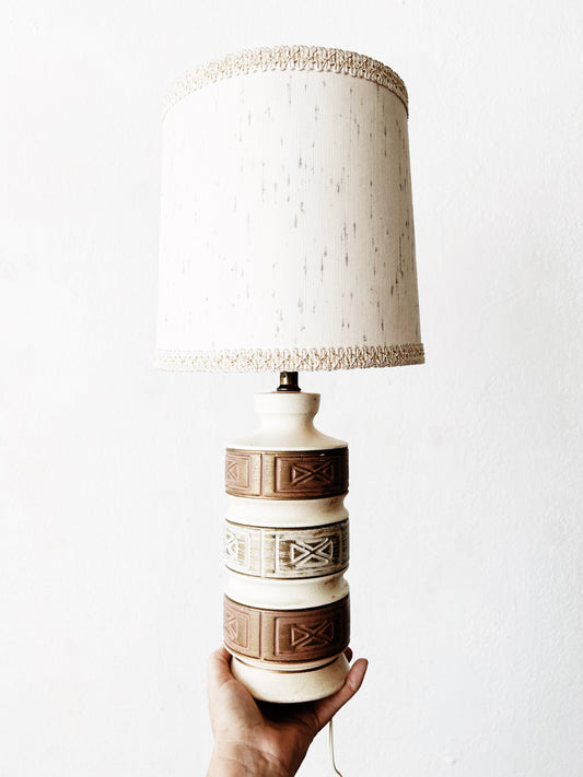 Mid Century Ceramic Lamp with Shade