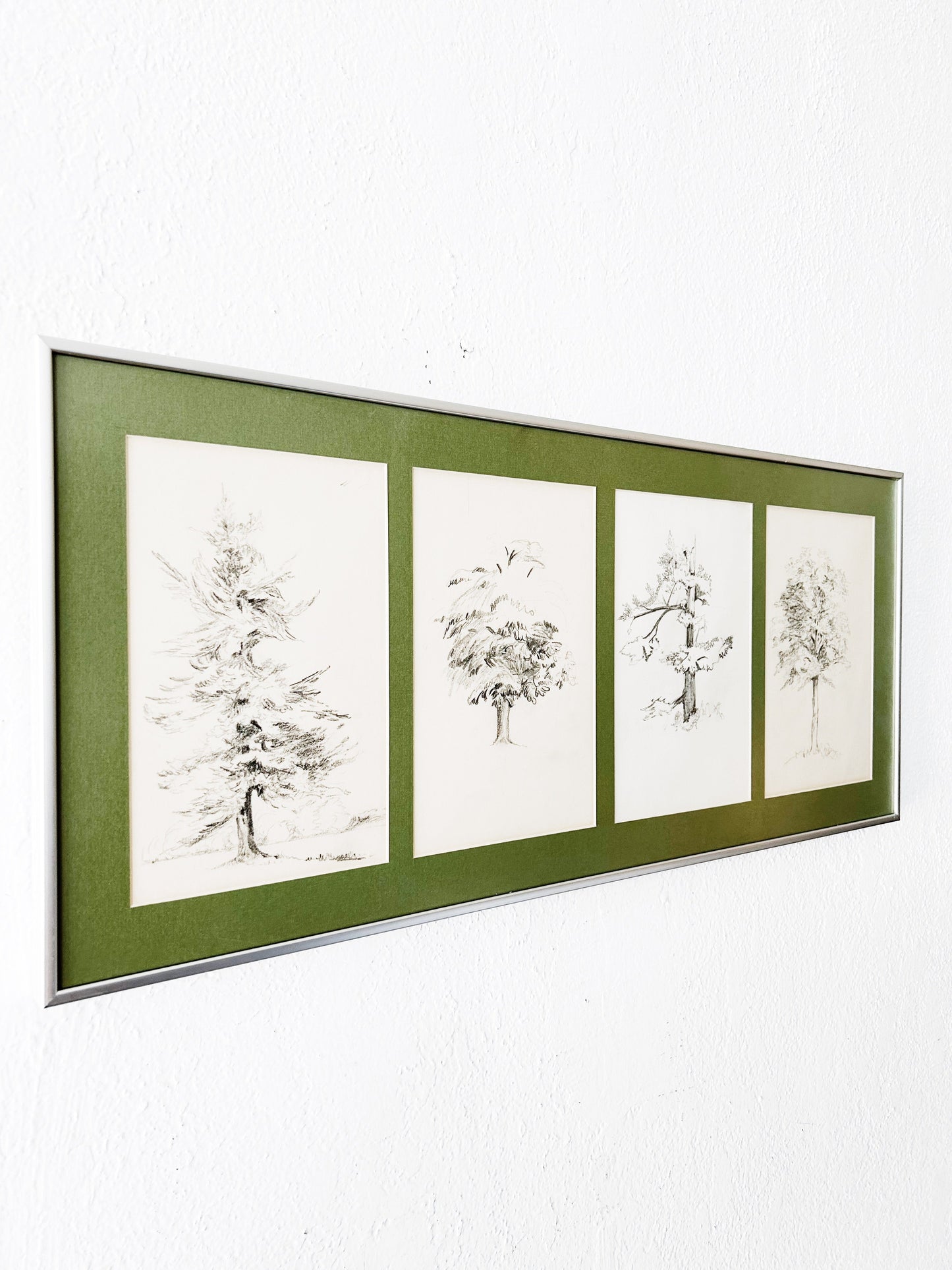 Vintage Original Framed Tree Study