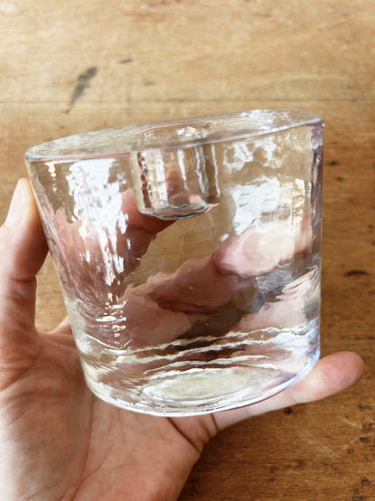 Vintage Blenko Chunky Glass Candleholders