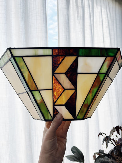 Vintage Stained Glass Electrified Sconce