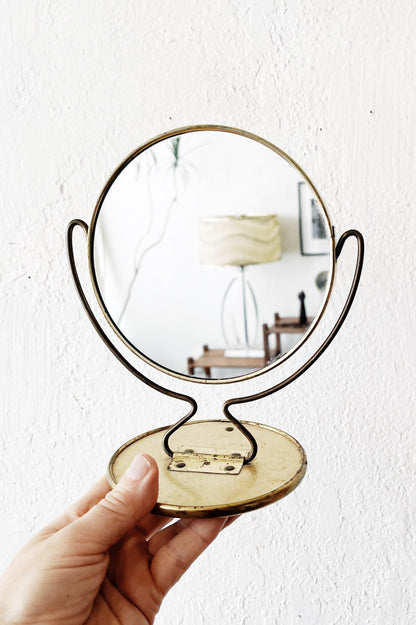 Vintage Brass Mirror