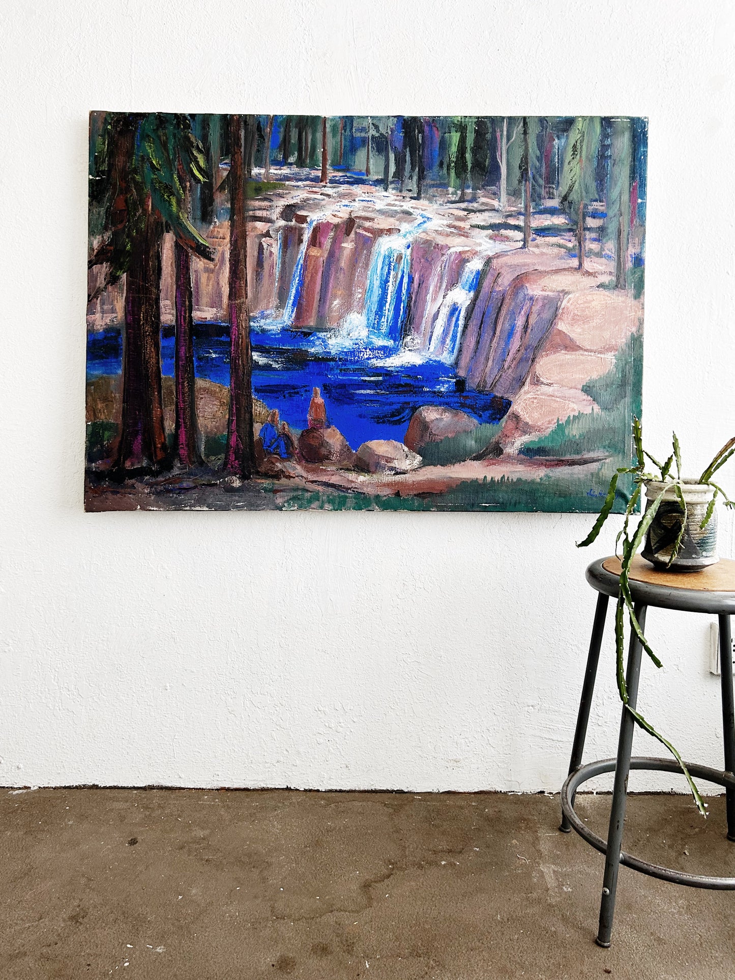 Large Original Mid Century Landscape Painting