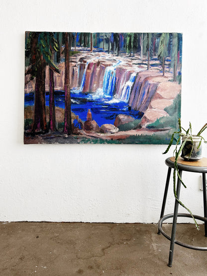 Large Original Mid Century Landscape Painting