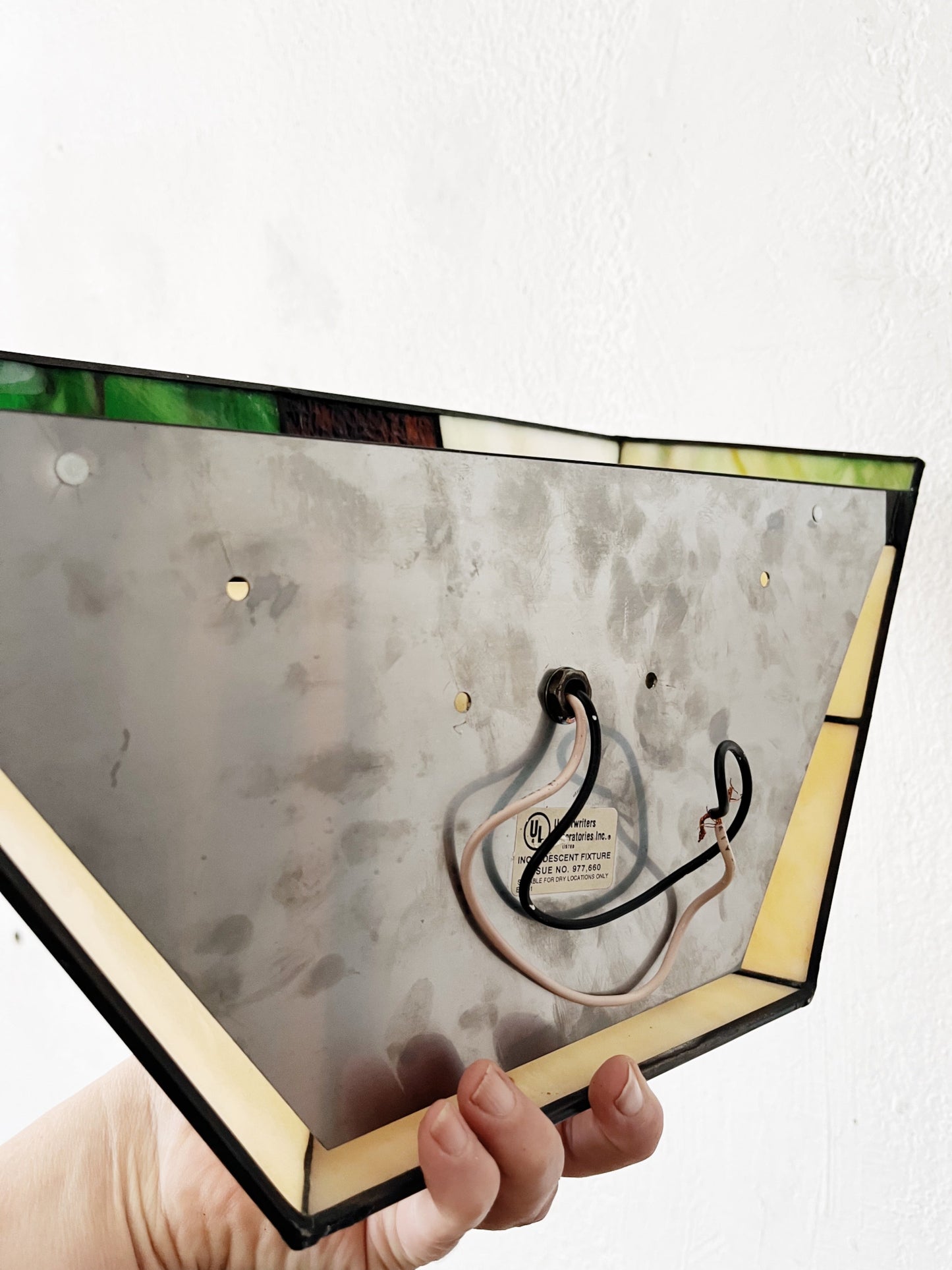 Vintage Stained Glass Electrified Sconce