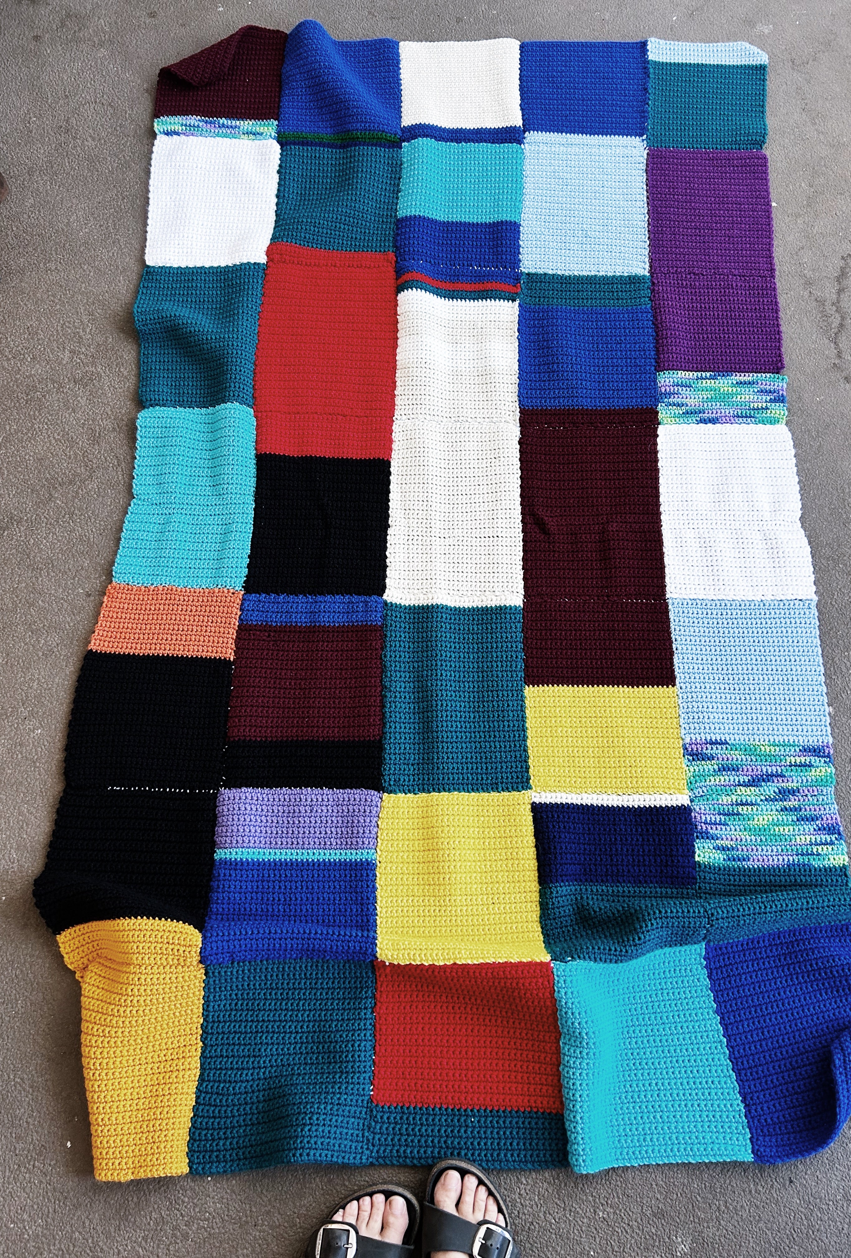 Crochet Color Block Afghan - Thumbnail 3