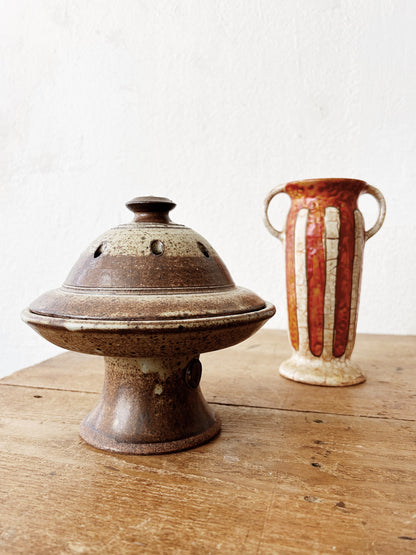 Vtg Handmade Incense Pottery