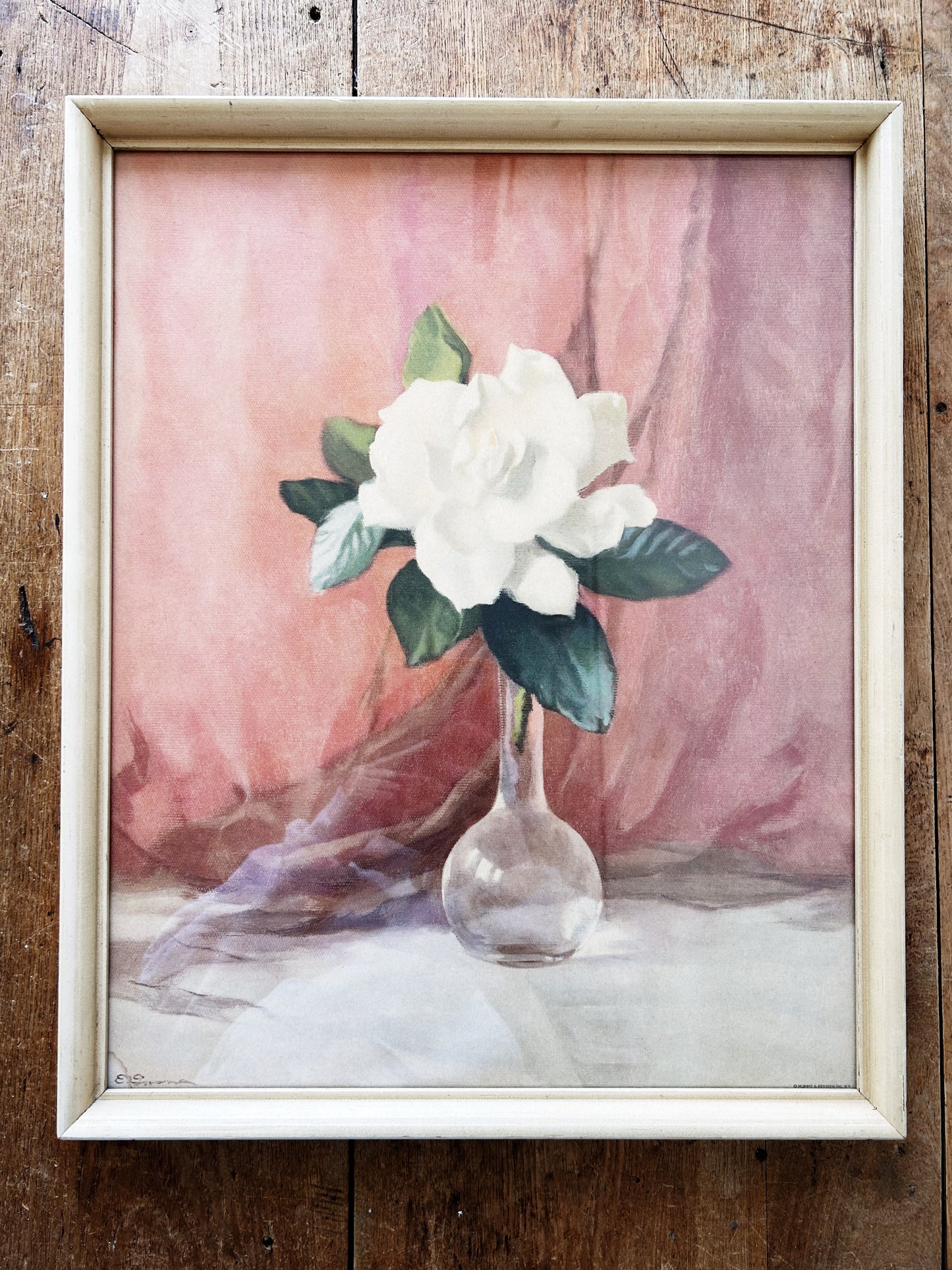 Vintage Framed Magnolia Litho