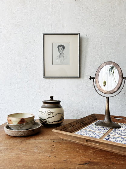 Antique Pewter Mirror