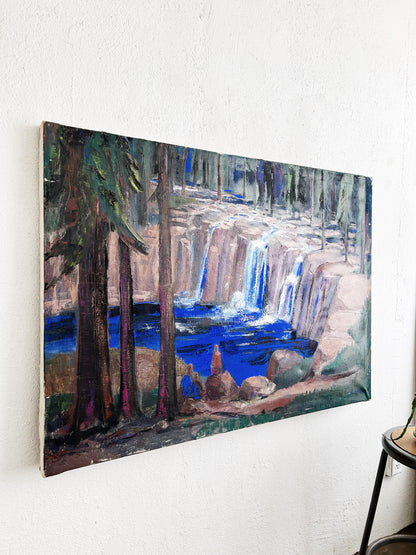 Large Original Mid Century Landscape Painting