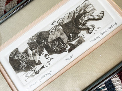 Original Vtg Framed Etching