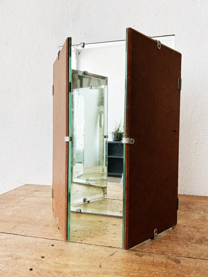 Antique Triple Hinged Beveled Mirror