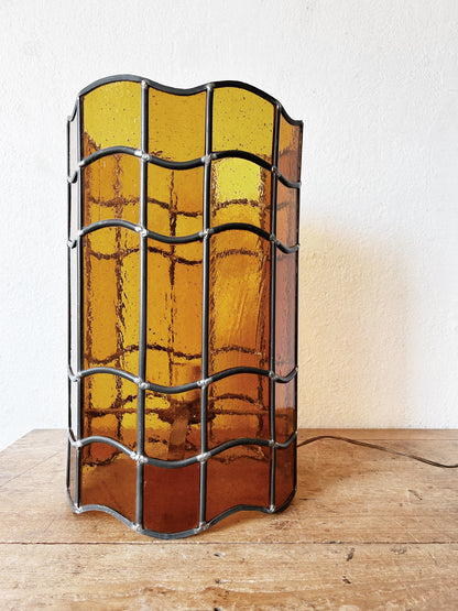 Large Vintage Stained Glass Light