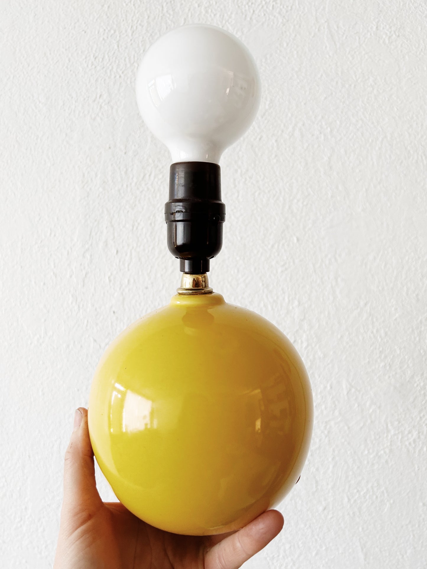 Vintage Sunny Yellow Ceramic Orb Lamp