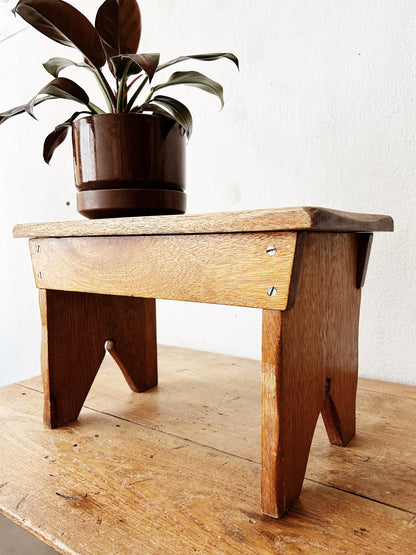 Vtg Wood Stool