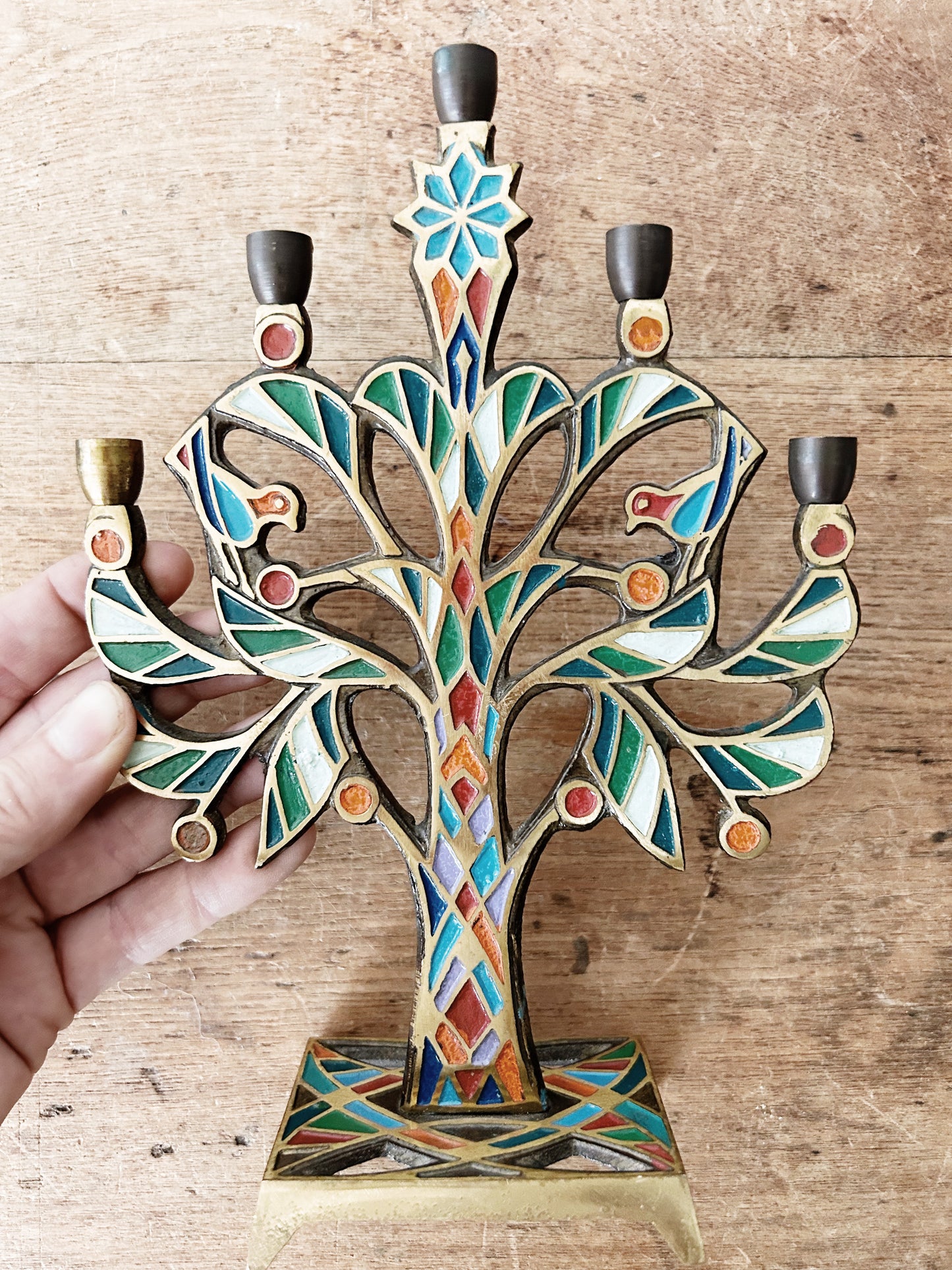 Brass Tree of Life Candelabra Israel
