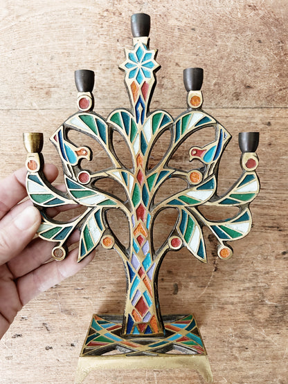 Brass Tree of Life Candelabra Israel